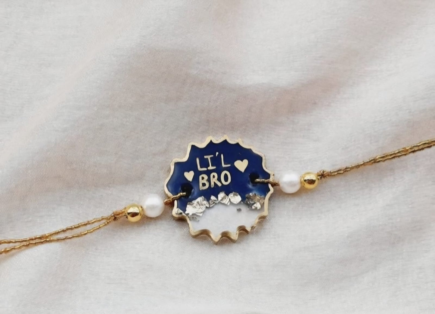 Cute Lil Bro Pearl Rakhi for Brother