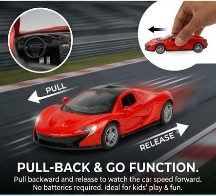 1:32 Scale Red Die-Cast Sports Car Toy with Pull-Back Action & Alloy Wheels