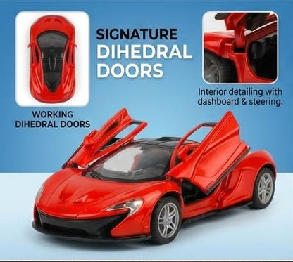 1:32 Scale Red Die-Cast Sports Car Toy with Pull-Back Action & Alloy Wheels